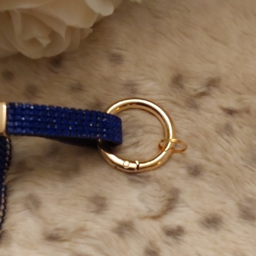 Blue and Gold Rhinestone Keychain - Picture 5 of 5